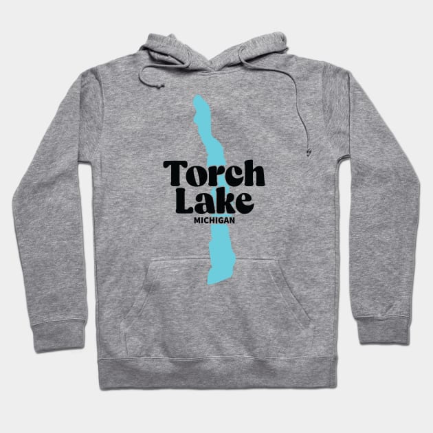 torch lake Michigan Hoodie by Be Cute 